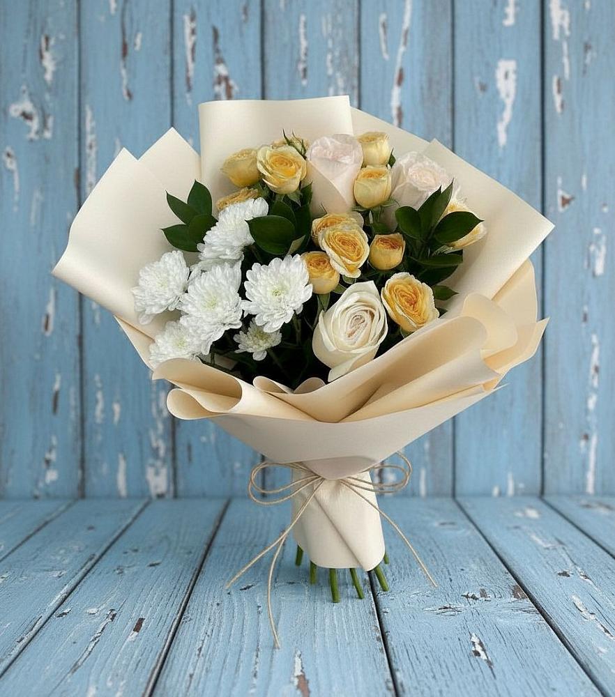 Букет цветов из: Розы и Хризантемы в Поселок Ремзавода