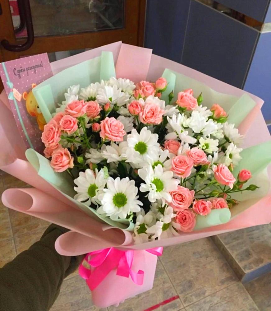 Букет цветов из: Розы и Хризантемы в Поселок Ремзавода