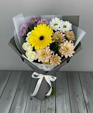 Букет цветов из:  Розы, Герберы и Хризантемы #REPLACE_PRED# Поселок Ремзавода