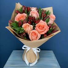 Букет цветов из:  Розы и Альстромерии в Поселок Ремзавода