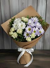 Букет цветов из:  Хризантемы и Розы в Поселок Ремзавода