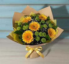 Букет цветов из:  Герберы и Хризантемы в Поселок Ремзавода