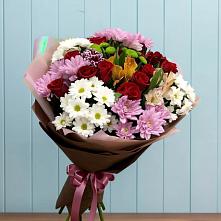 Букет цветов из:  Розы, Хризантемы и Альстромерии в Поселок Ремзавода