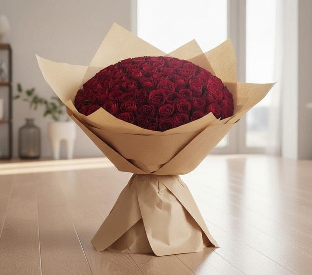 Букет 101 Красная роза в Поселок Ремзавода