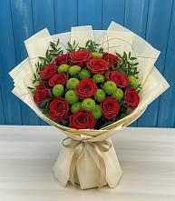 Букет цветов из:  Розы и Хризантемы в Поселок Ремзавода