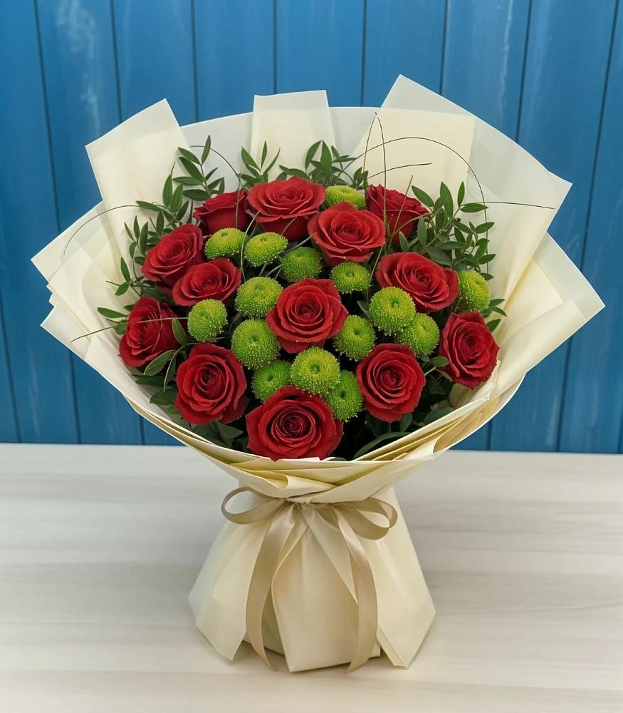 Букет цветов из: Розы и Хризантемы в Поселок Ремзавода